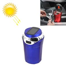 N12E Posacenere creativo per auto ad energia solare con luce e coperchio con accendisigari (blu)
