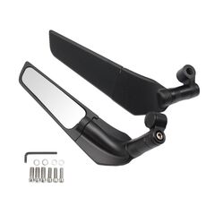 Specchietto retrovisore fisso per ala antivento modifica moto (nero)