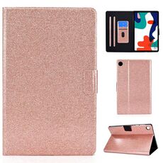 Per Huawei MatePad 10.4 2022 Custodia per tablet in pelle con polvere glitterata (oro rosa)