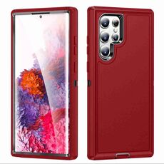 Custodia rigida impermeabile per Samsung Galaxy S22 Ultra 5G Life (rosso + nero)