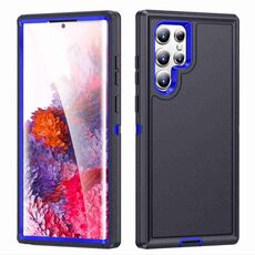 Custodia rigida impermeabile per Samsung Galaxy S22 Ultra 5G Life (blu scuro + blu reale)