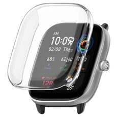 Per Amazfit GTS4 Mini Custodia protettiva per orologio galvanico in TPU a copertura totale (trasparente)