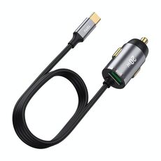 TOTUDESIGN Ricarica rapida USB per auto da 20 W, lunghezza cavo: 1,2 m, interfaccia: USB-C / Tipo-C (grigio)