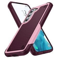 Per Samsung Galaxy S22 5G PC + Custodia protettiva antiurto in TPU (rosa + rosso scuro)