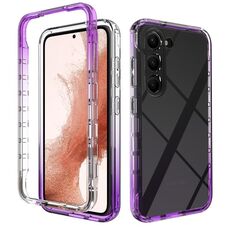 Per Samsung Galaxy S23+ 5G Custodia protettiva in TPU trasparente a colori sfumati + PC (viola)