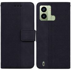 Per Tecno Pop 6 Custodia per cellulare in pelle con impronta geometrica in rilievo (nero)