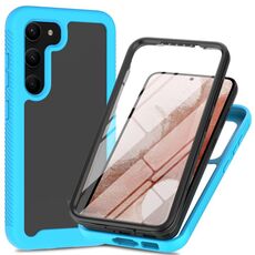 Per Samsung Galaxy S23 + 5G Custodia protettiva per telefono trasparente integrata a due strati in TPU + PC + PET (azzurro)