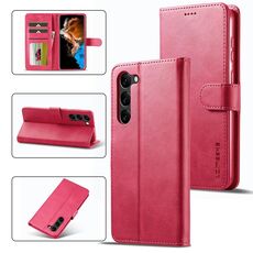 Per Samsung Galaxy S23+ 5G LC.IMEEKE Custodia per telefono orizzontale in pelle a conchiglia in vitello (rosso)