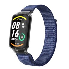 Custodia protettiva per PC integrata per Xiaomi Mi Band 7 Pro + cinturino in nylon (blu notte)