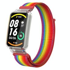 Per Xiaomi Mi Band 7 Pro Custodia protettiva per PC integrata + cinturino in nylon (arcobaleno)