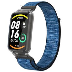 Custodia protettiva per PC integrata per Xiaomi Mi Band 7 Pro + cinturino in nylon (viola uva)