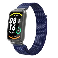 Custodia protettiva per PC integrata per Xiaomi Mi Band 7 Pro + cinturino in nylon (blu indaco)