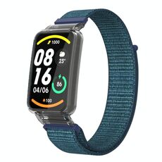 Custodia protettiva per PC integrata per Xiaomi Mi Band 7 Pro + cinturino in nylon (grigio scuro)