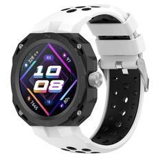 Per Huawei Watch GT Cyber cinturino in silicone bicolore (nero bianco)