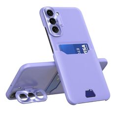 Per Samsung Galaxy S22 + 5G Custodia per telefono con supporto per obiettivo invisibile a colori puri (viola)