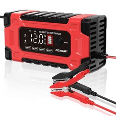 FOXSUR 12V / 24V / 10A Batteria per auto / moto Riparazione intelligente Caricabatteria al piombo-acido, tipo di spina: spina americana
