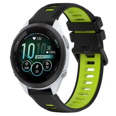 Per Garmin Forerunner 265S 18mm Cinturino sportivo in silicone bicolore (nero + verde)