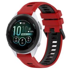 Per Garmin Forerunner 265S 18mm Cinturino sportivo in silicone bicolore (rosso + nero)