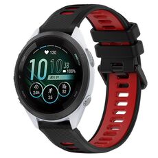 Per Garmin Forerunner 265S Music 18mm Cinturino sportivo in silicone bicolore (nero + rosso)