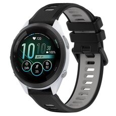 Per Garmin Forerunner 265S Music 18mm Cinturino sportivo in silicone bicolore (nero + grigio)