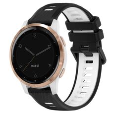 Per Garmin Active S 18mm Cinturino sportivo in silicone bicolore (nero + bianco)