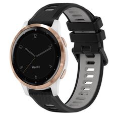 Per Garmin Active S 18mm Cinturino sportivo in silicone bicolore (nero + grigio)