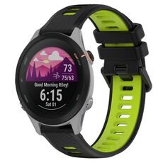 Per Garmin Forerunner 255S 18mm Cinturino sportivo in silicone bicolore (nero + verde)