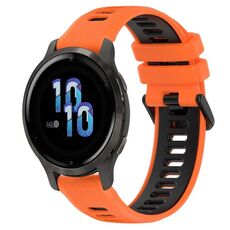 Per Garmin Venu 2S 18mm Cinturino sportivo in silicone bicolore (arancione + nero)