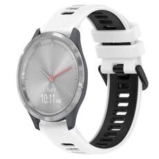 Per Garmin Vivomove 3S 18mm Cinturino sportivo in silicone bicolore (bianco + nero)