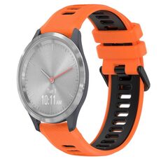 Per Garmin Vivomove 3S 18mm Cinturino sportivo in silicone bicolore (arancione + nero)