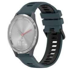 Per Garmin Vivomove 3S 18mm Cinturino sportivo in silicone bicolore (verde oliva + nero)