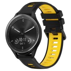 Per Garmin Vivomove Sport 20mm Cinturino sportivo in silicone bicolore (nero + giallo)