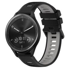 Per Garmin Vivomove Sport 20mm Cinturino sportivo in silicone bicolore (nero + grigio)