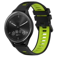 Per Garmin Vivomove Sport 20mm Cinturino sportivo in silicone bicolore (nero + verde)