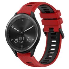 Per Garmin Vivomove Sport 20mm Cinturino sportivo in silicone bicolore (rosso + nero)