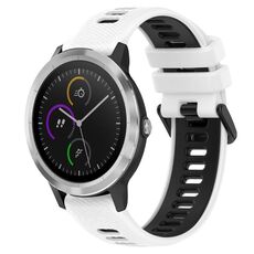 Per Garmin Vivoactive3 Cinturino sportivo in silicone bicolore da 20 mm (bianco + nero)