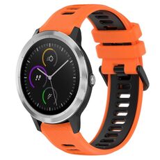 Per Garmin Vivoactive3 Cinturino sportivo in silicone bicolore da 20 mm (arancione + nero)
