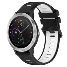 Per Garmin Vivoactive3 20mm Cinturino sportivo in silicone bicolore (nero + bianco)
