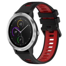 Per Garmin Vivoactive3 20mm Cinturino sportivo in silicone bicolore (nero + rosso)