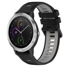 Per Garmin Vivoactive3 Cinturino sportivo in silicone bicolore da 20 mm (nero + grigio)