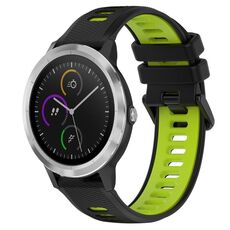 Per Garmin Vivoactive3 20mm Cinturino sportivo in silicone bicolore (nero + verde)