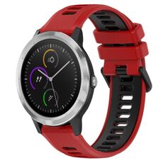 Per Garmin Vivoactive3 Cinturino sportivo in silicone bicolore da 20 mm (rosso + nero)