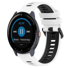 Per Garmin Vivoactive3 Music 20mm Cinturino sportivo in silicone bicolore (bianco + nero)