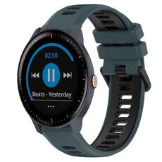 Per Garmin Vivoactive3 Music 20mm Cinturino sportivo in silicone bicolore (verde oliva + nero)