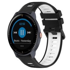 Per Garmin Vivoactive3 Music 20mm Cinturino sportivo in silicone bicolore (nero + bianco)