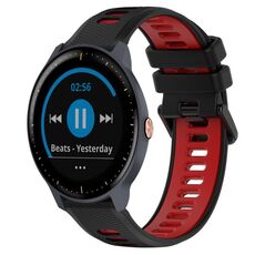 Per Garmin Vivoactive3 Music 20mm Cinturino sportivo in silicone bicolore (nero + rosso)