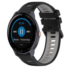 Per Garmin Vivoactive3 Music 20mm Cinturino sportivo in silicone bicolore (nero + grigio)