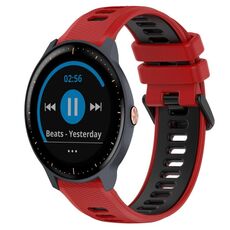Per Garmin Vivoactive3 Music 20mm Cinturino sportivo in silicone bicolore (rosso + nero)
