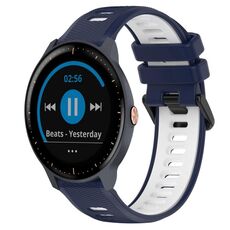Per Garmin Vivoactive3 Music 20mm Cinturino sportivo in silicone bicolore (blu notte + bianco)