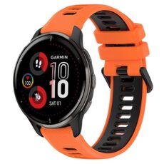 Per Garmin Venu 2 Plus 20mm Cinturino sportivo in silicone bicolore (arancione + nero)